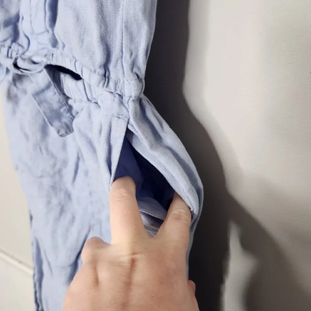 ZARA Blue Linen Jumpsuit